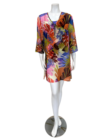Furstenberg 308/31605 Leaves in Color Swim Cover Up myselflingerie.com